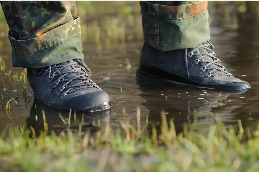 Water can leak inside the waterproofing shoes