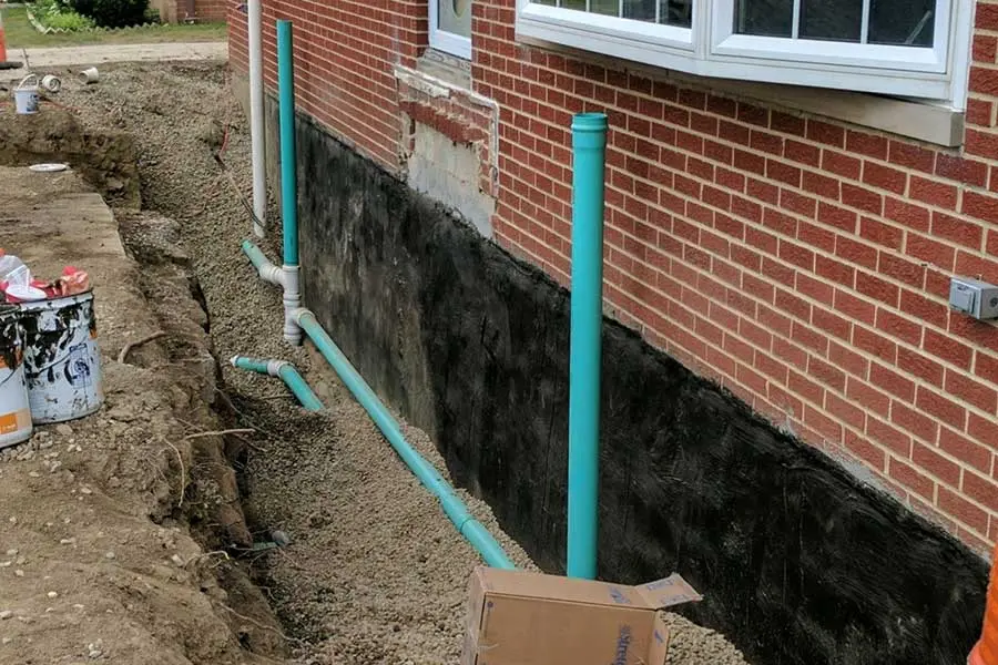 Basement exterior drainage system